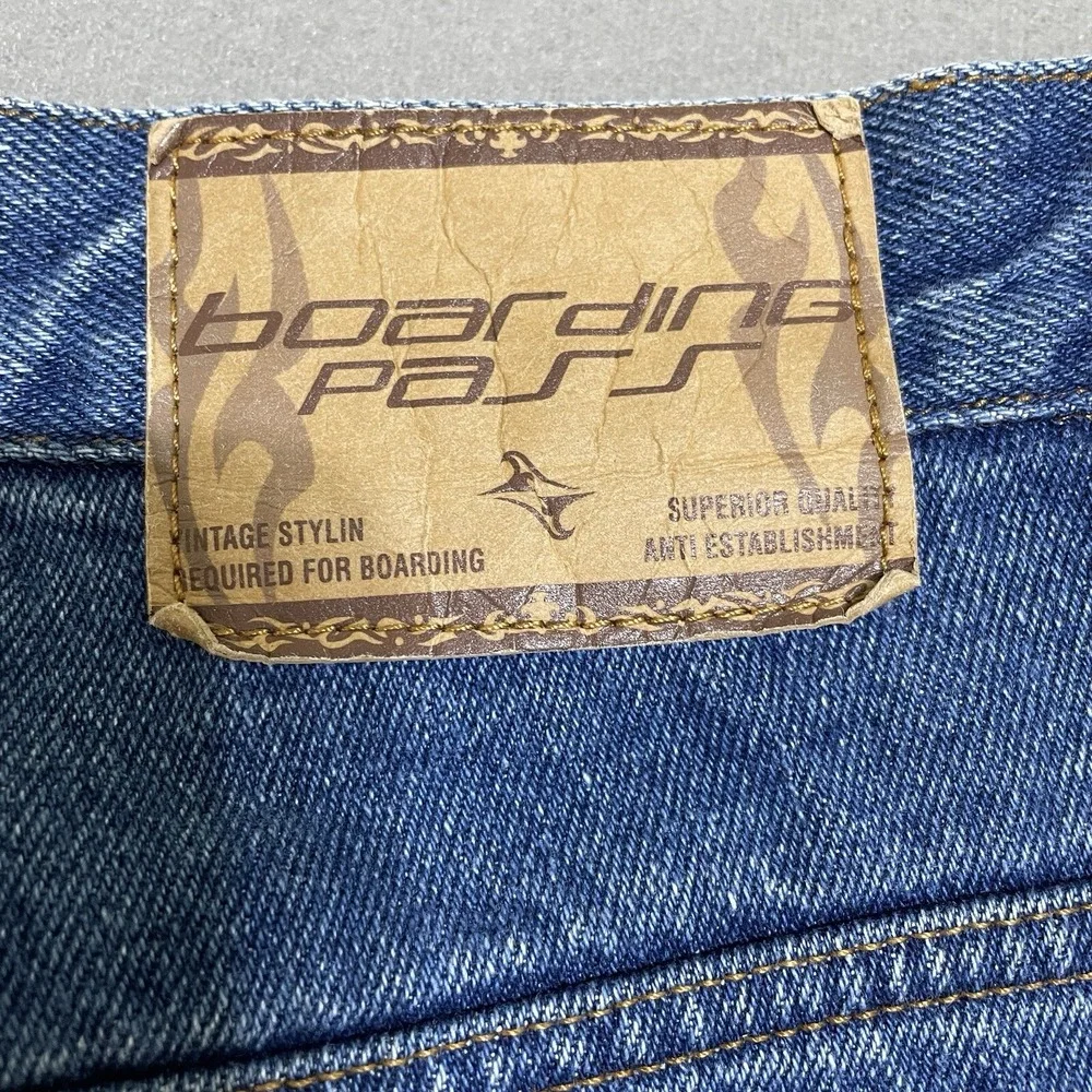 VINTAGE Mens Wide Leg Baggy Jeans 40x30 Blue Denim Skate 90's Y2K WORN-IN Grunge